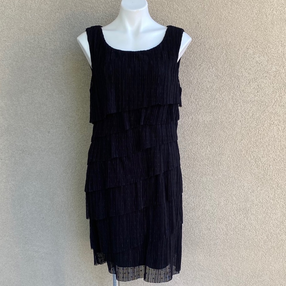 Black Layered Ruffles Mini Sleeveless Boho Dress